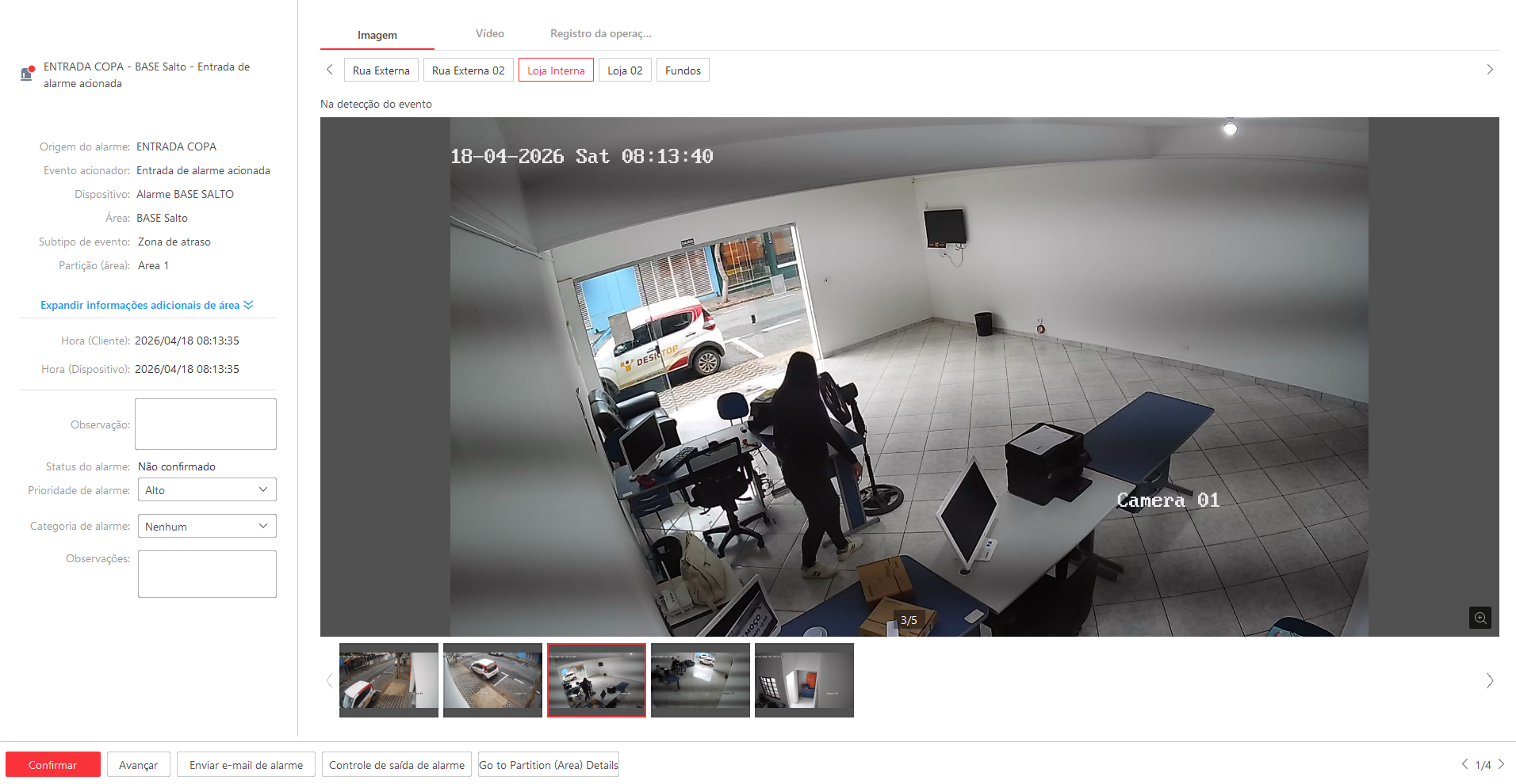 Imagem da ocorrência